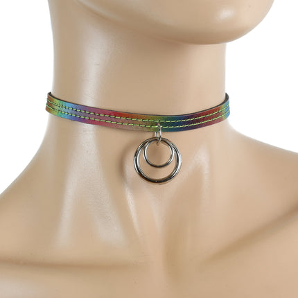 FC501RAINBOW 1/4" DOUBLE RING RAINBOW CHOKER