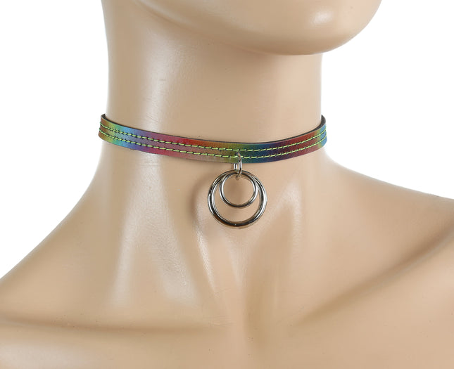 FC501RAINBOW 1/4" DOUBLE RING RAINBOW CHOKER
