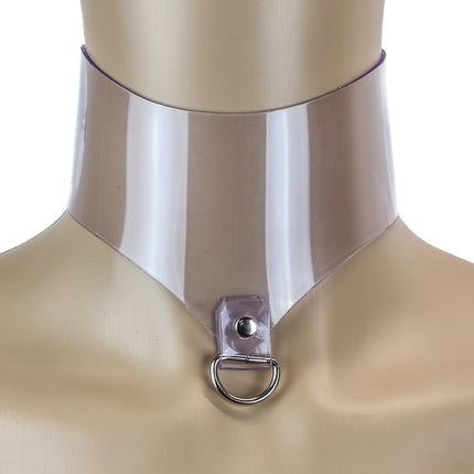 FC513VN-CLR CLEAR VINYL POSTURE COLLAR WITH D RING
