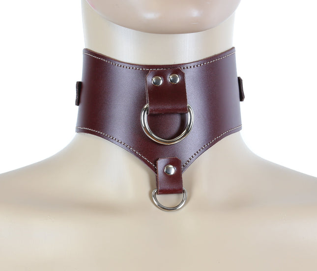 FC515L LEATHER POSTURE COLLAR WITH DOUBLE D RING