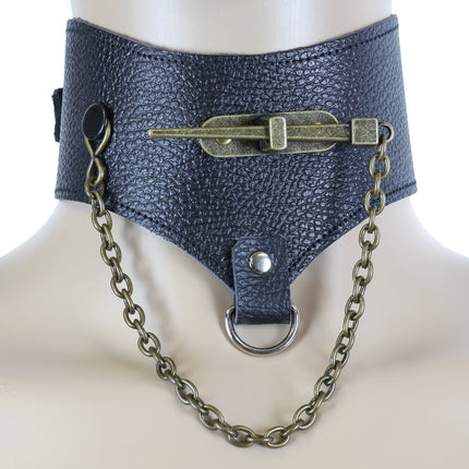 FC517 NAIL AND CHAIN LEATHER POSTURE COLLAR