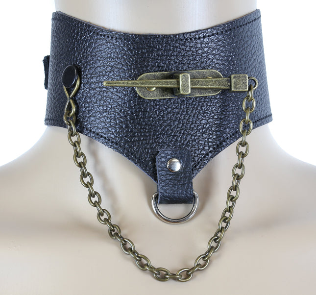 FC517 NAIL AND CHAIN LEATHER POSTURE COLLAR