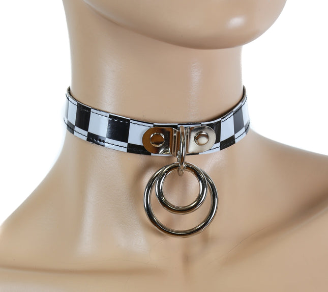FC522CHK 3/4" DOUBLE RING CHECKERED CHOKER