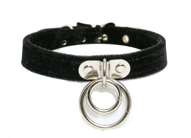 FC522VEL 3/4" DOUBLE RING VELVET CHOKER
