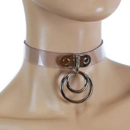 FC522VN-CLR 3/4" DOUBLE RING VINYL CHOKER