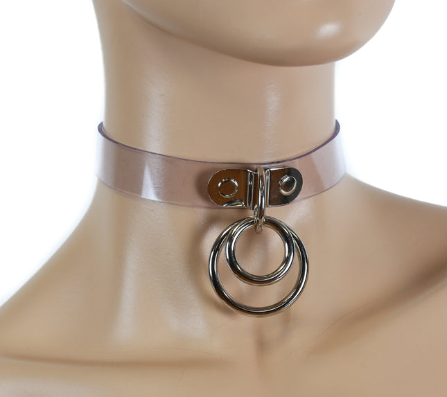 FC522VN-CLR 3/4" DOUBLE RING VINYL CHOKER