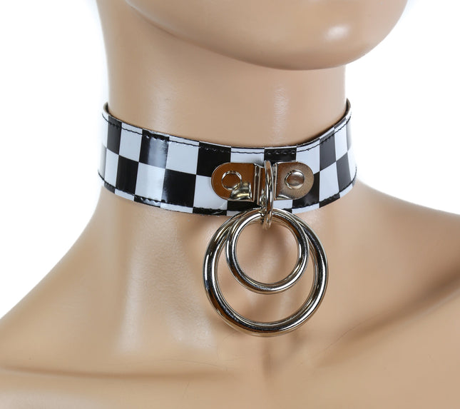FC523 CHECKEREDBOARD BONDAGE CHOKER