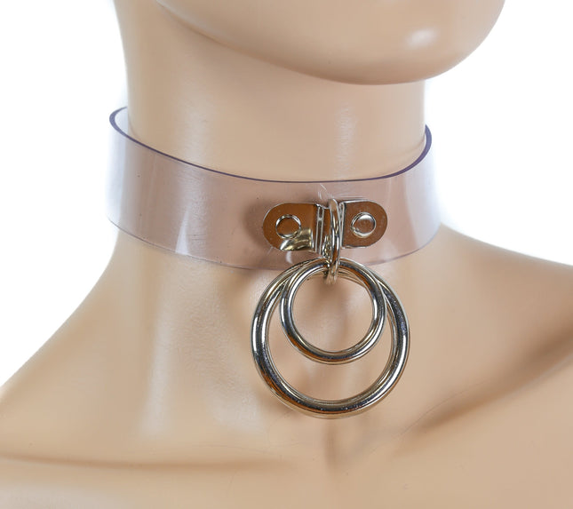FC523VN-CLR 1 1/8" DOUBLE RING CLEAR VINYL CHOKER