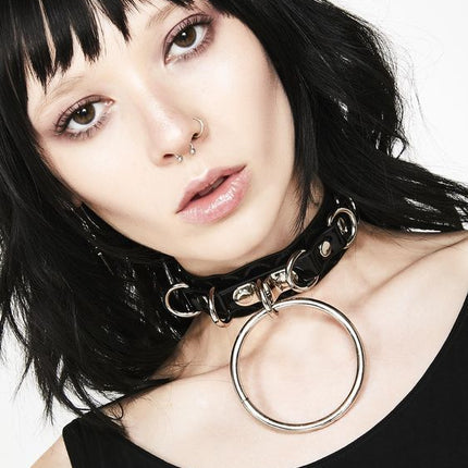 FC524 LARGE O RING BONDAGE CHOKER DEE RING