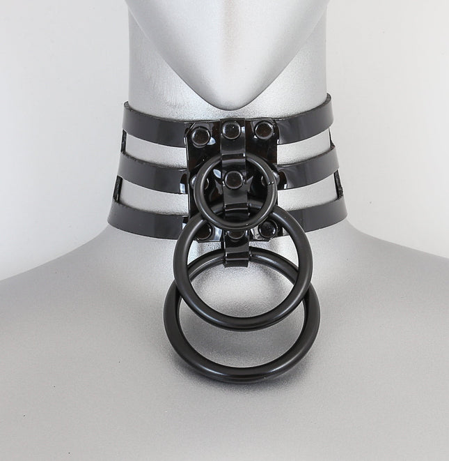 FC530VN 1 3/4" TRIPLE HOLE TRIPLE RING VINYL CHOKER