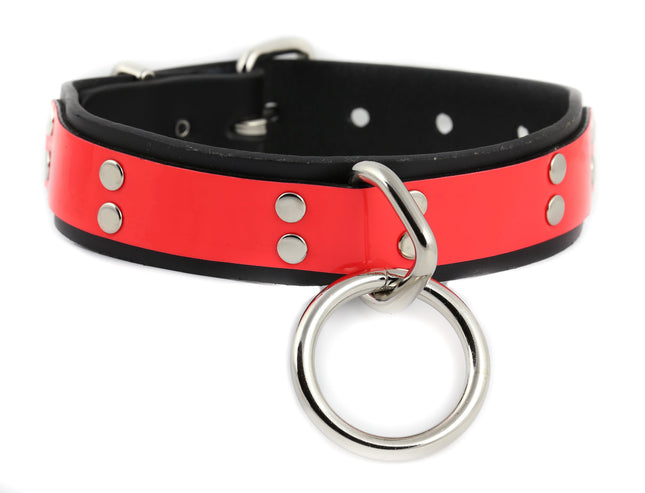FC540  LARGE LOOP RING NEON BONDAGE CHOKER
