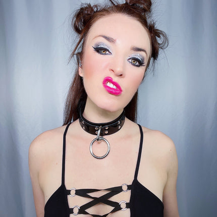 FC540PATENT  LARGE LOOP RING NEON BONDAGE CHOKER