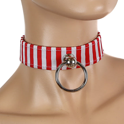 CK298STRIPE DOOR KNOCKER STRIPE BONDAGE CHOKER