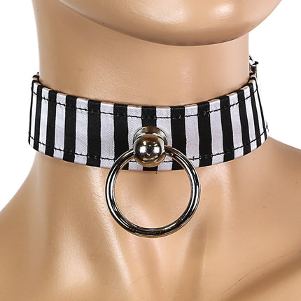 CK298STRIPE DOOR KNOCKER STRIPE BONDAGE CHOKER