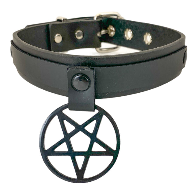 FC615 1 1/8" WIDE LARGE PENTAGRAM CHOKER