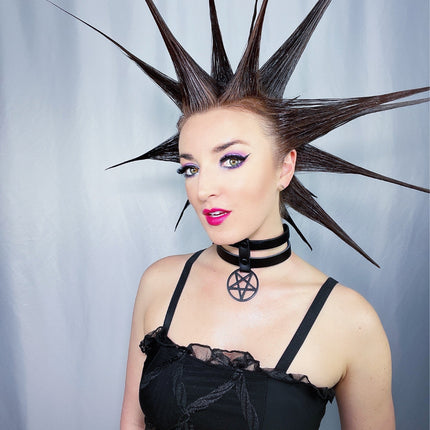 FC618  DOUBLE STRAP PENTAGRAM CHOKER