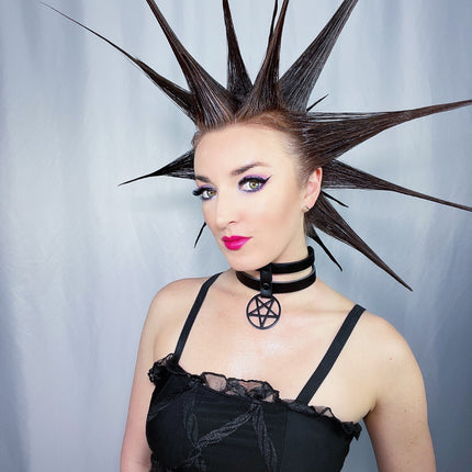 FC618  DOUBLE STRAP PENTAGRAM CHOKER