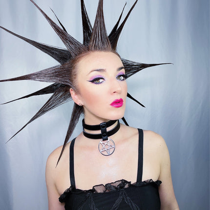 FC618  DOUBLE STRAP PENTAGRAM CHOKER