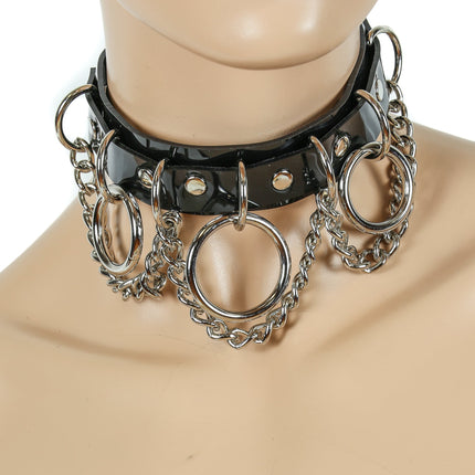 FC625VN  CLEAR CHAIN RING BONDAGE CHOKER