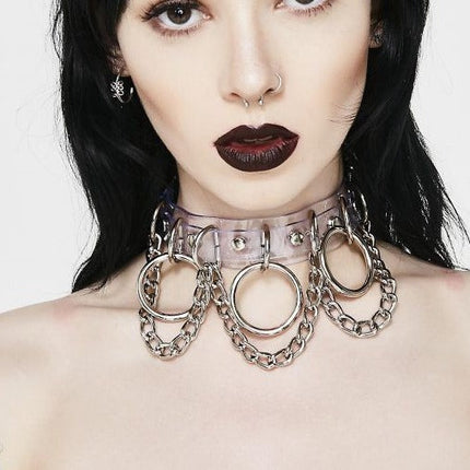 FC625VN  CLEAR CHAIN RING BONDAGE CHOKER