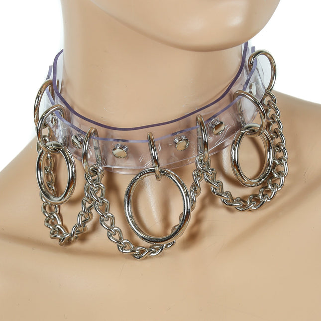 FC625VN  CLEAR CHAIN RING BONDAGE CHOKER