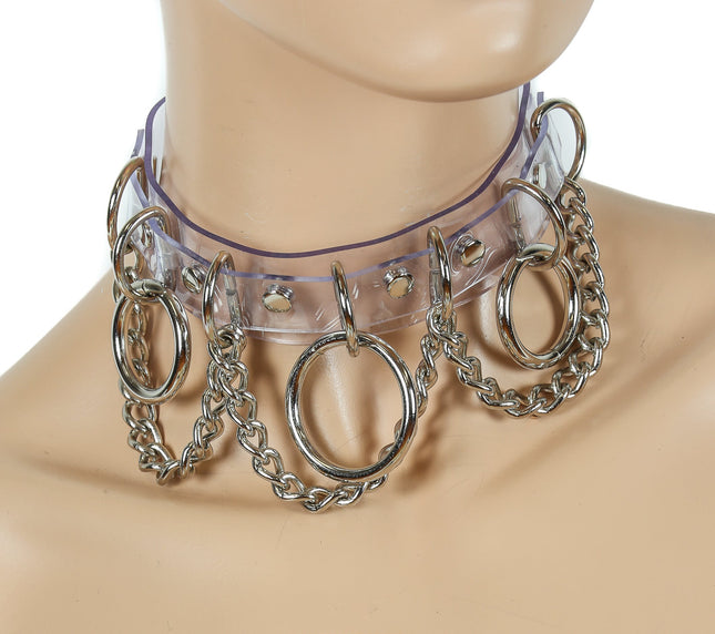 FC625VN  CLEAR CHAIN RING BONDAGE CHOKER