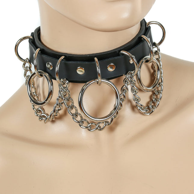 FC625 CHAIN RING BONDAGE CHOKER 1 1/4" WIDE