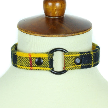 CK169-BS PLAID PLAID RING  PUNK CHOKER