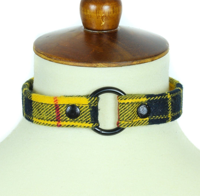 CK169-BS PLAID PLAID RING  PUNK CHOKER