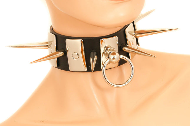 FC705T  METAL BLOCK BONDAGE CHOKER