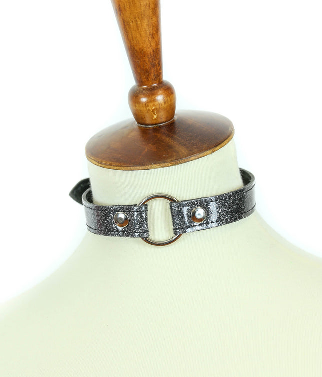 FC706G GLITTER RING LINK CHOKER