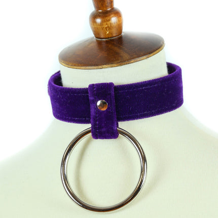 FC710VEL 1 1/4" VELVET 2" HANGING RING CHOKER