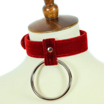 FC710VEL 1 1/4" VELVET 2" HANGING RING CHOKER