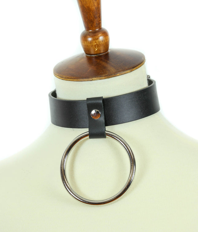 FC710 1 1/4" LEATHER 2" HANGING RING CHOKER