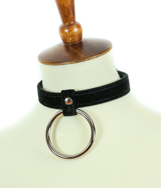 FC711VEL 3/4" VELVET CHOKER WITH 2" HANGING RING