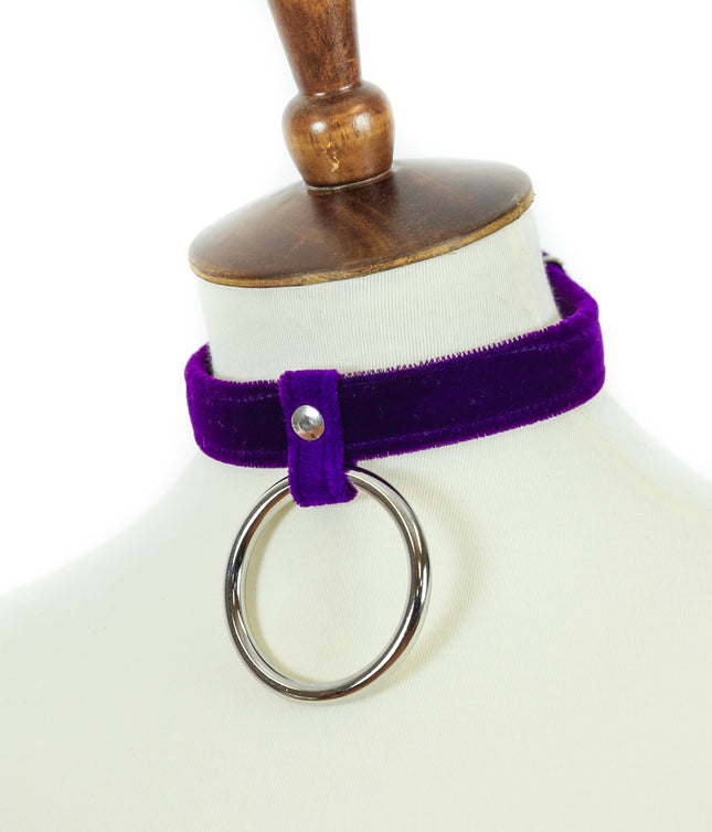 FC711VEL 3/4" VELVET CHOKER WITH 2" HANGING RING