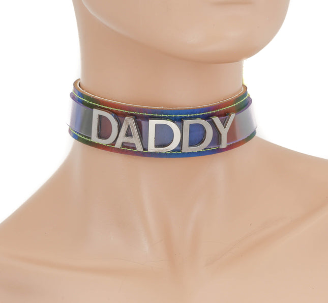 FC738  STEEL LETTER LEATHER NAME CHOKER