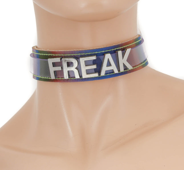 FC738  STEEL LETTER LEATHER NAME CHOKER