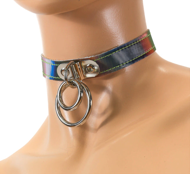 FC744 DOUBLE RING RAINBOW CHOKER