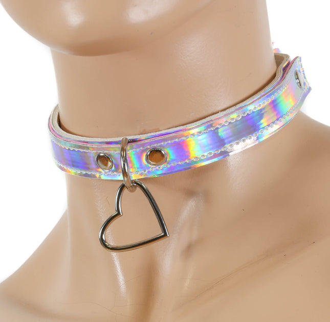FC749RAINBOW HANGING HEART RAINBOW CHOKER