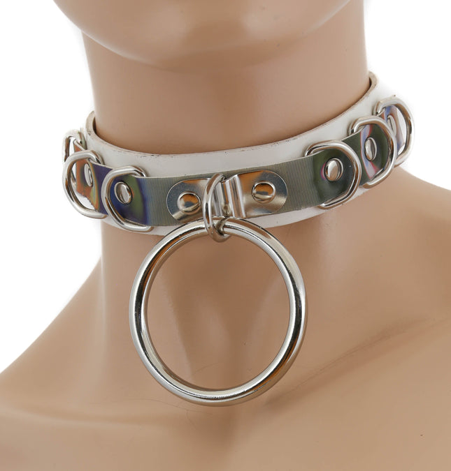 FC750RAINBOW D RING & RING RAINBOW BONDAGE CHOKER