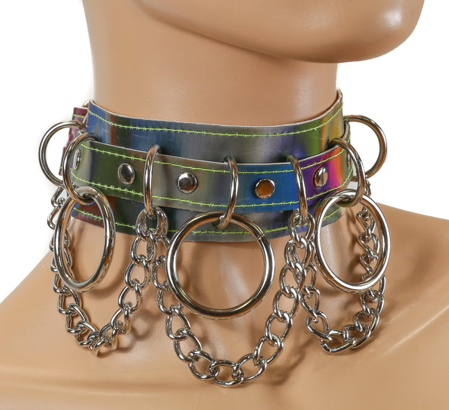 FC625RAINBOW CHAIN RING BONDAGE CHOKER