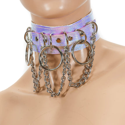 FC625RAINBOW CHAIN RING BONDAGE CHOKER