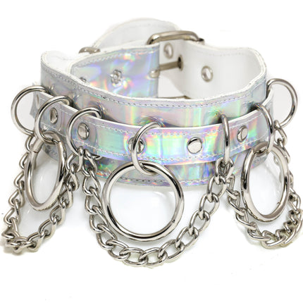 FC625RAINBOW CHAIN RING BONDAGE CHOKER