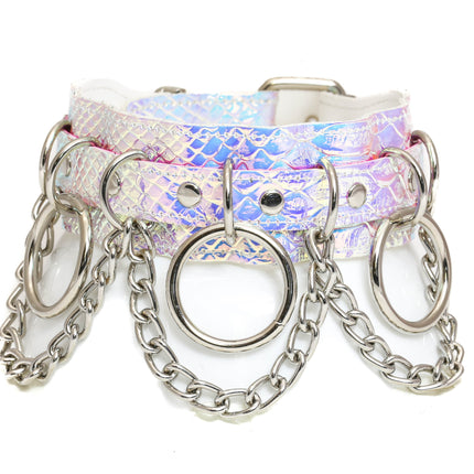 FC625RAINBOW CHAIN RING BONDAGE CHOKER