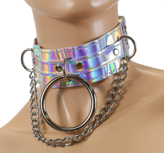 FC755RAINBOW HANGING CHAIN RAINBOW BONDAGE COLLAR