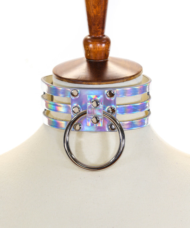 FC529RAINBOW TRIPLE STRAP RAINBOW BONDAGE CHOKER