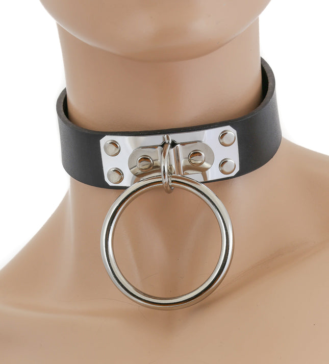 FC760 RIVETED METAL PLATE BONDAGE CHOKER