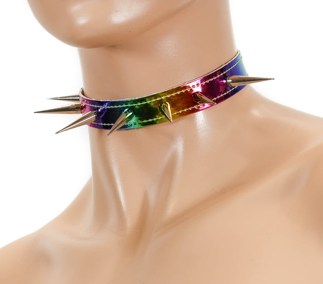 FC768 RAINBOW SPIKE CHOKER