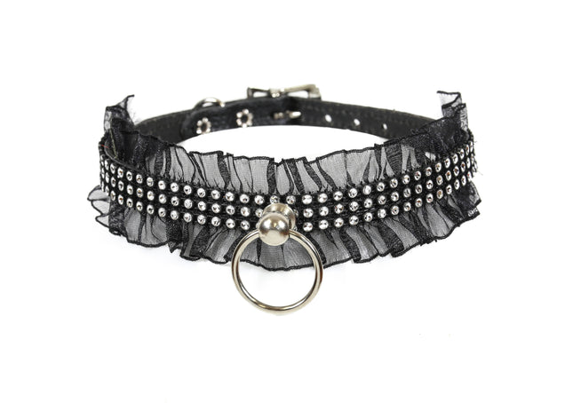 FC792 3 ROW STONE LACE RING CHOKER